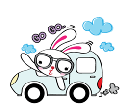 Rabbit with lens sticker #7835451