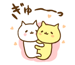 cute cats in love for couple sticker #7835533