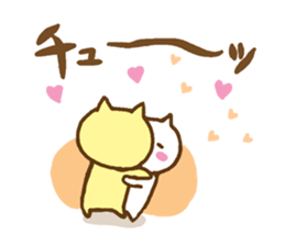 cute cats in love for couple sticker #7835549