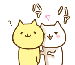 cute cats in love for couple sticker #7835552