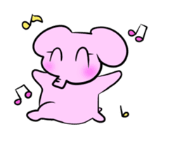 The mascot of pink elephant sticker #7837932