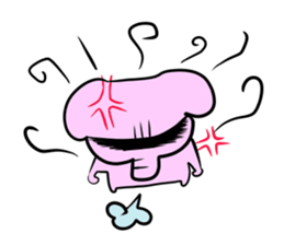 The mascot of pink elephant sticker #7837933