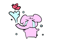 The mascot of pink elephant sticker #7837936