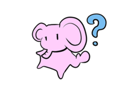 The mascot of pink elephant sticker #7837939