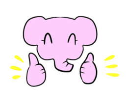 The mascot of pink elephant sticker #7837940