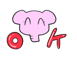 The mascot of pink elephant sticker #7837941