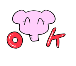 The mascot of pink elephant sticker #7837941