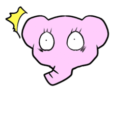The mascot of pink elephant sticker #7837945