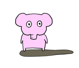 The mascot of pink elephant sticker #7837946