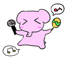 The mascot of pink elephant sticker #7837948