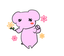 The mascot of pink elephant sticker #7837949