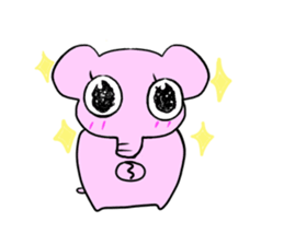 The mascot of pink elephant sticker #7837950