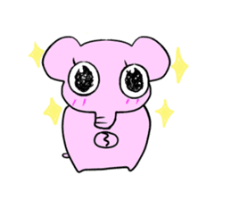 The mascot of pink elephant sticker #7837950