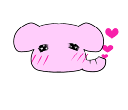 The mascot of pink elephant sticker #7837953