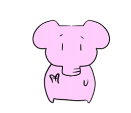 The mascot of pink elephant sticker #7837955