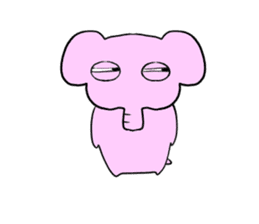 The mascot of pink elephant sticker #7837958