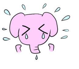 The mascot of pink elephant sticker #7837960