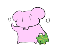 The mascot of pink elephant sticker #7837961