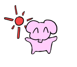 The mascot of pink elephant sticker #7837962