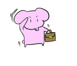 The mascot of pink elephant sticker #7837963
