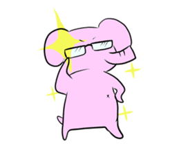 The mascot of pink elephant sticker #7837964