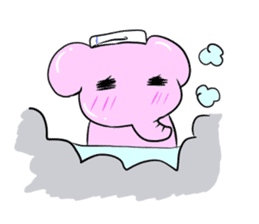 The mascot of pink elephant sticker #7837969