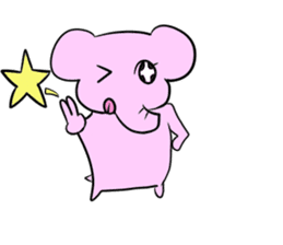 The mascot of pink elephant sticker #7837971