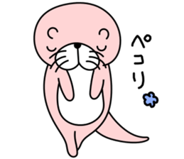 Colorful otters. sticker #7838219