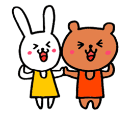 Lovely bear and rabbit sticker #7839570