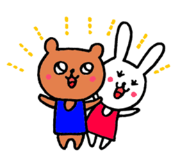 Lovely bear and rabbit sticker #7839571