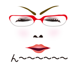 Expression and serif -red glasses ver- sticker #7841568