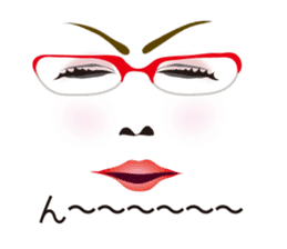 Expression and serif -red glasses ver- sticker #7841568