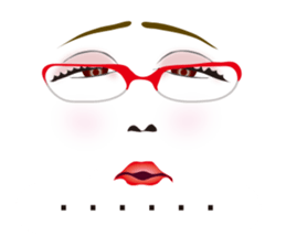 Expression and serif -red glasses ver- sticker #7841570
