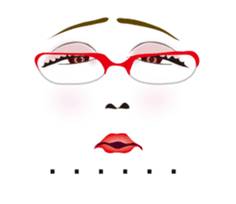 Expression and serif -red glasses ver- sticker #7841570