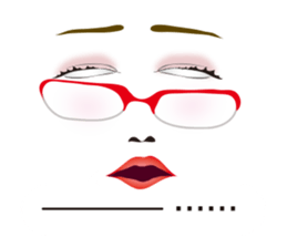 Expression and serif -red glasses ver- sticker #7841571