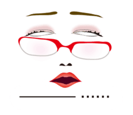 Expression and serif -red glasses ver- sticker #7841571