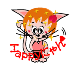 Happiness is a cat. sticker #7842839