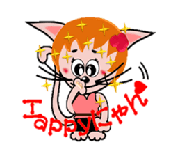 Happiness is a cat. sticker #7842839