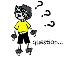 Black poodle of fat and afro! sticker #7843054