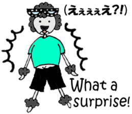 Black poodle of fat and afro! sticker #7843057