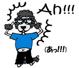 Black poodle of fat and afro! sticker #7843058