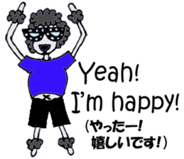 Black poodle of fat and afro! sticker #7843059