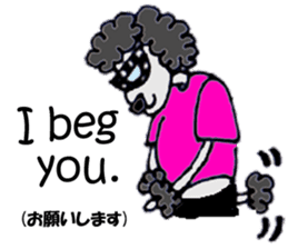 Black poodle of fat and afro! sticker #7843061