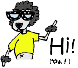 Black poodle of fat and afro! sticker #7843066