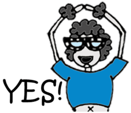 Black poodle of fat and afro! sticker #7843072