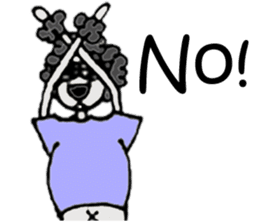 Black poodle of fat and afro! sticker #7843073