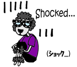 Black poodle of fat and afro! sticker #7843074