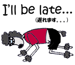 Black poodle of fat and afro! sticker #7843076