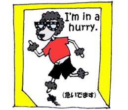 Black poodle of fat and afro! sticker #7843077