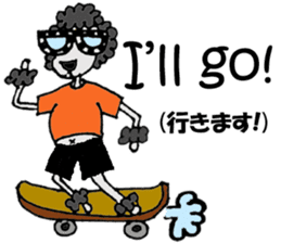 Black poodle of fat and afro! sticker #7843078